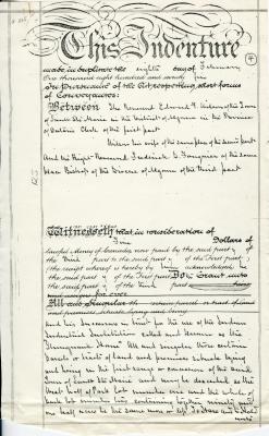 Indenture between Edward F. Wilson and Rev. Frederick D. Fauquier