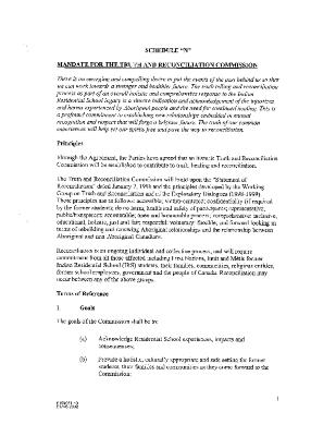 Schedule N, mandate for Truth and Reconcilation Commission