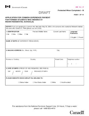 Sechedule A, a draft CEP application form
