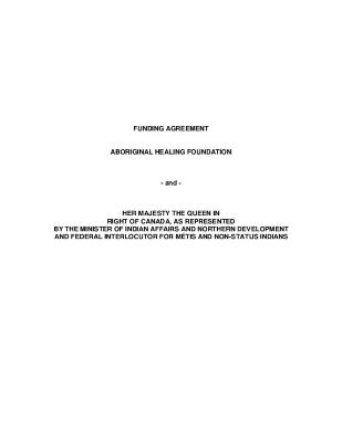 Schedule M, funding agreement between the Aboriginal Healing Foundation and Canada