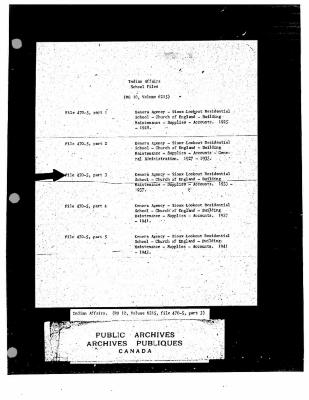 Sioux Lookout Residential School mainteance and accounts files