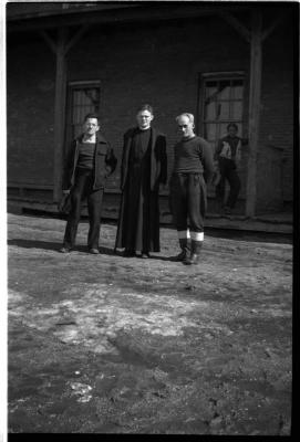 Photograph of Brother Manseau, J. McColugh, and Father Maurice