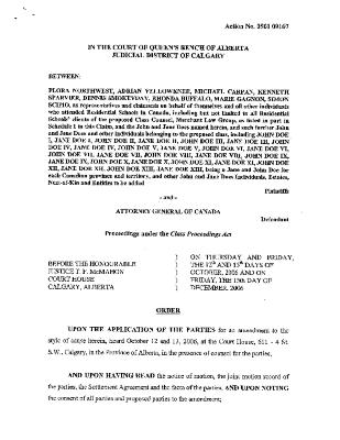 Signed orders Alberta