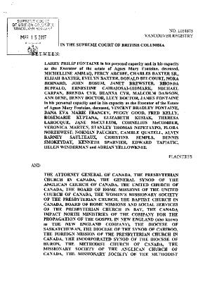 Signed orders British Columbia, certification and settlement approval (part 1 of 14)