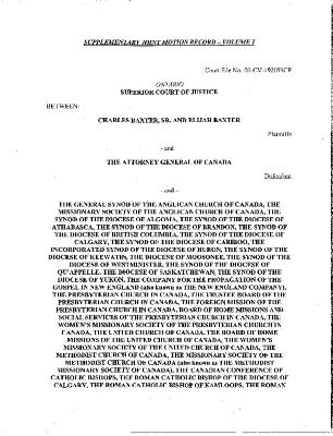 Supplementary joint motion record volume one (part 1 of 4)