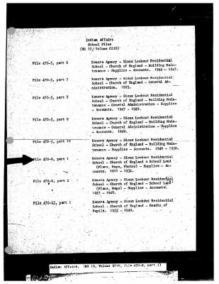Sioux Lookout Residential School land and accounts files