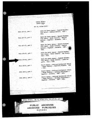 Spanish Residential School audit reports (part 1 of 3)