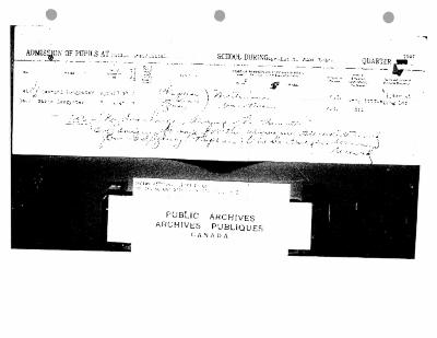 Fort William Agency residential school admissions and discharges