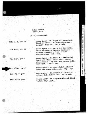 St. Mary's Roman Catholic Indian Residential School livestock records