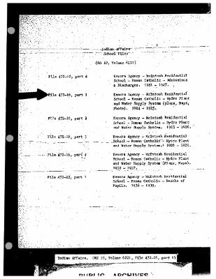 McIntosh Indian Residential School hydro plant and water supply records