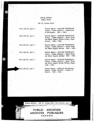 McIntosh Indian Residential School death records