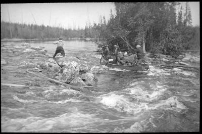 Photograph of men fishing at Albany River