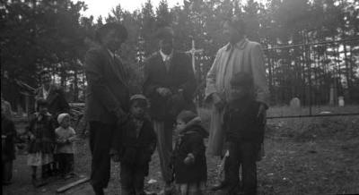 Photographs of children and adults at West Bay