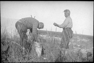 Photograph of two men at Fort Albany