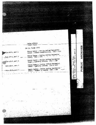 Cecilia Jeffrey Residential School general administation documents