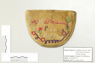 Floral embroidered pouch