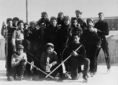 Photograph of a boys' hockey team