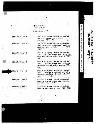 Mohawk Indian Residential School maintenance and administration records