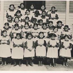 Photographs of girls at Ermineskin Indian Residential School