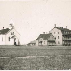 Photographs of buildings and people in Hobbema