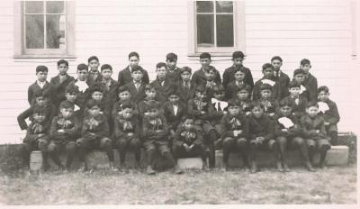 Photographs of students at Ermineskin Indian Residential School