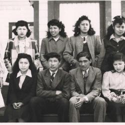 Photographs of students and community members in Hobbema