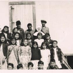 Photographs of students and community members in Hobbema