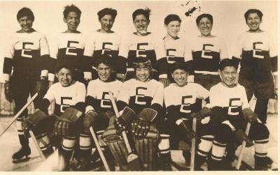 Photographs of the Ermineskin Indian Residenital School hockey team
