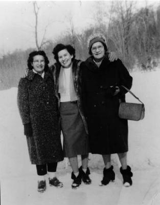 Photograph of three women outside