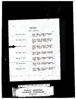 Shingwauk Indian Residential School medical records