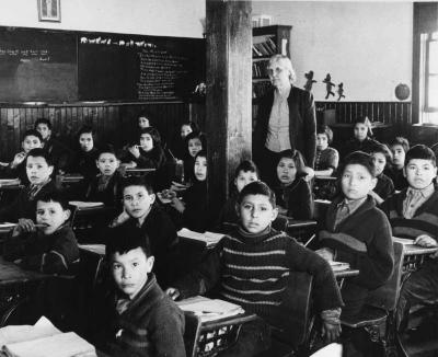 Photograph of students at All Saints Residential School, Lac la Ronge Saskatchewan