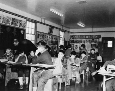 Photograph of students in class