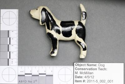 Black and white spotted dog