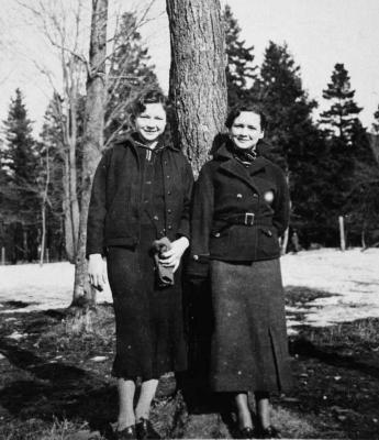 Photograph of Agnes Jobson with another senior student