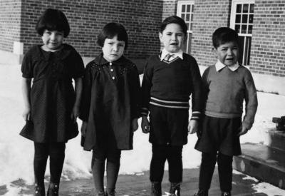 Photograph of four junior students