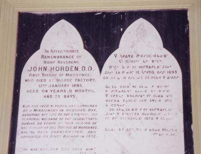 Photograph of Bishop Horden memorial plaque