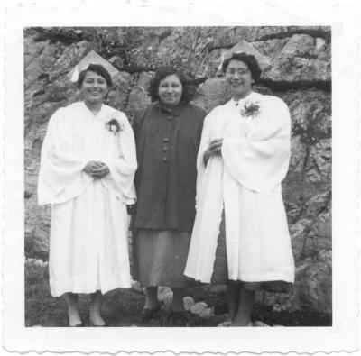 Photographs of staff and graduating students at St. Mary's