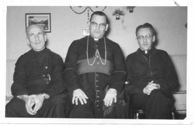 Photographs of students and staff at Christmas time