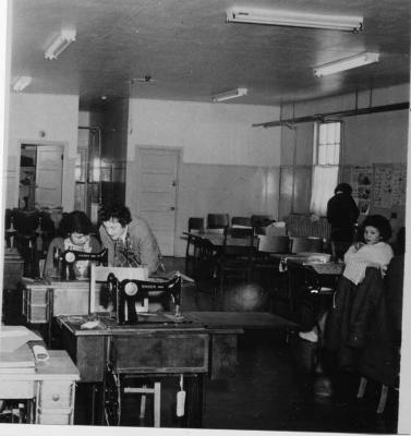 Photograph of a home economics room