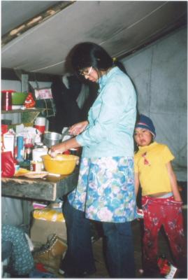 Photographs of students and community members at Poplar Hill