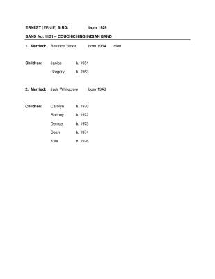 Bird family genealogy research