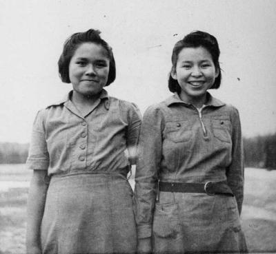 Photograph of Agnes Mitchinini and Marjorie Snake