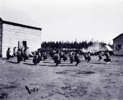 Photograph of students during a physical exercise class