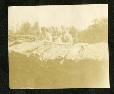 Pages fifty-seven and fifty-eight of postcard album