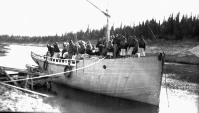 Photograph of students on a boat
