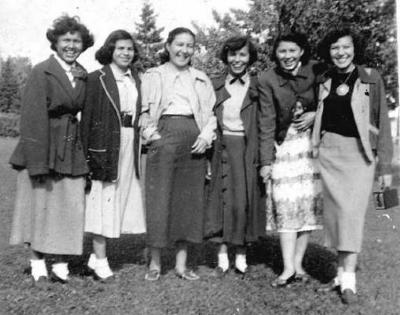 Photograph of a group of girls at Shingwauk Indian Residential School