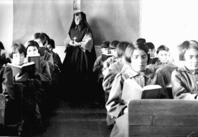 Photograph of students reading in a classroom