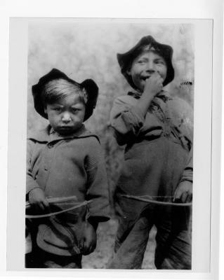 Photograph of two boys at Fort Albany
