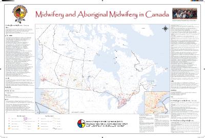Midwifery and Aboriginal midwifery in Canada map