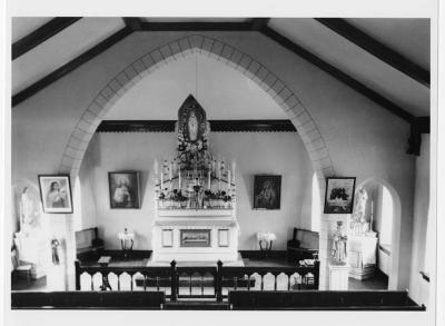 Photograph of the interior of a church in Cape Croker